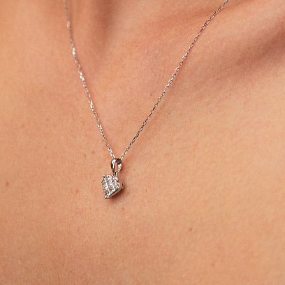 Золотой кулон "Сердечко" с бриллиантами пб0283nl №5