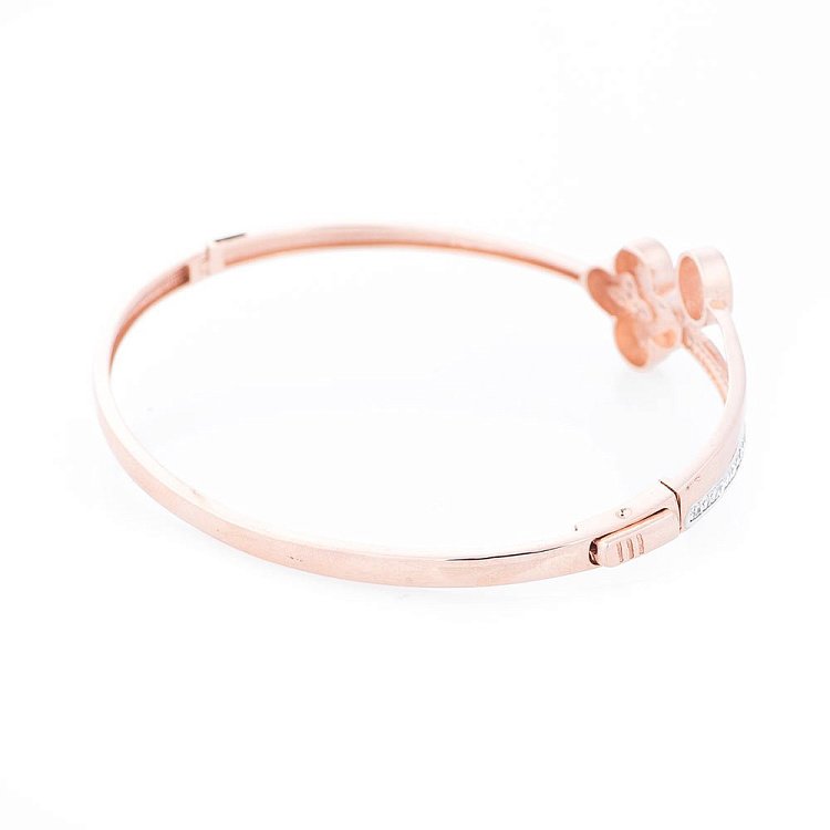 Золотий браслет "Конюшина з метеликом" (фіаніти) б02973 від ювелірного магазину Онікс - 2