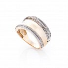 Масивное золотое кольцо с фианитами к04315 от ювелирного магазина Оникс