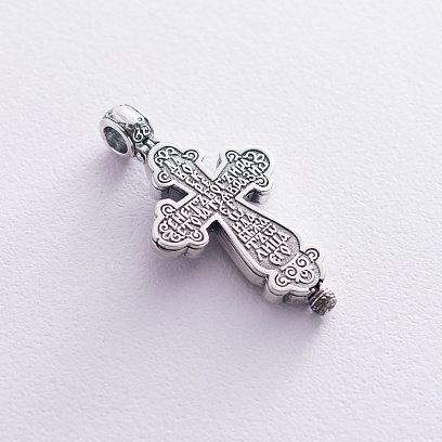 Серебряный Крестик - Мощевик с распятием 131677 №7
