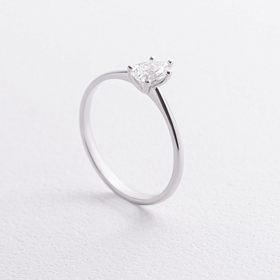 Заручальна золота каблучка з діамантом 245701121 №4