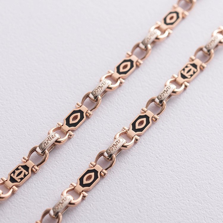 Чоловічий золотий ланцюжок (емаль) (0.6 см) Ц0024 від ювелірного магазину Онікс - 2