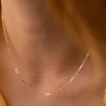 Колье - цепочка в желтом золоте кол02386 №5