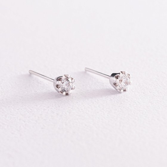Золоті сережки - пусети (фіаніт) с05853