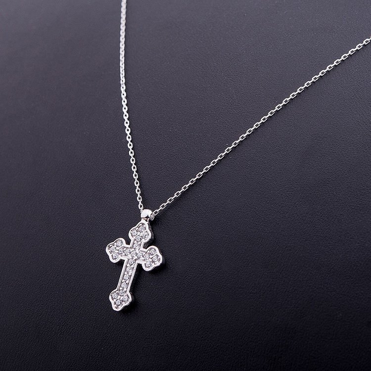 Золоте кольє "Хрестик" з фіанітами кол00814 від ювелірного магазину Онікс