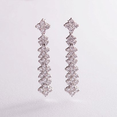 Золоті сережки з діамантами сб0197cha №2