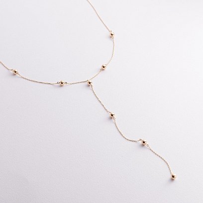 Кольє - краватка "Кульки" у жовтому золоті кол02590