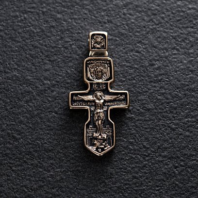 Золотий хрест "Розп'яття. Серафим Саровський" п03163 №3