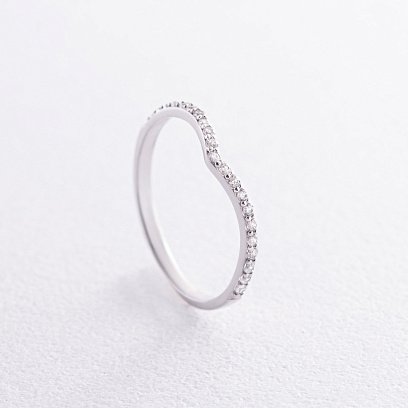 Кольцо "Особенное" с фианитами (белое золото) к07218 №9