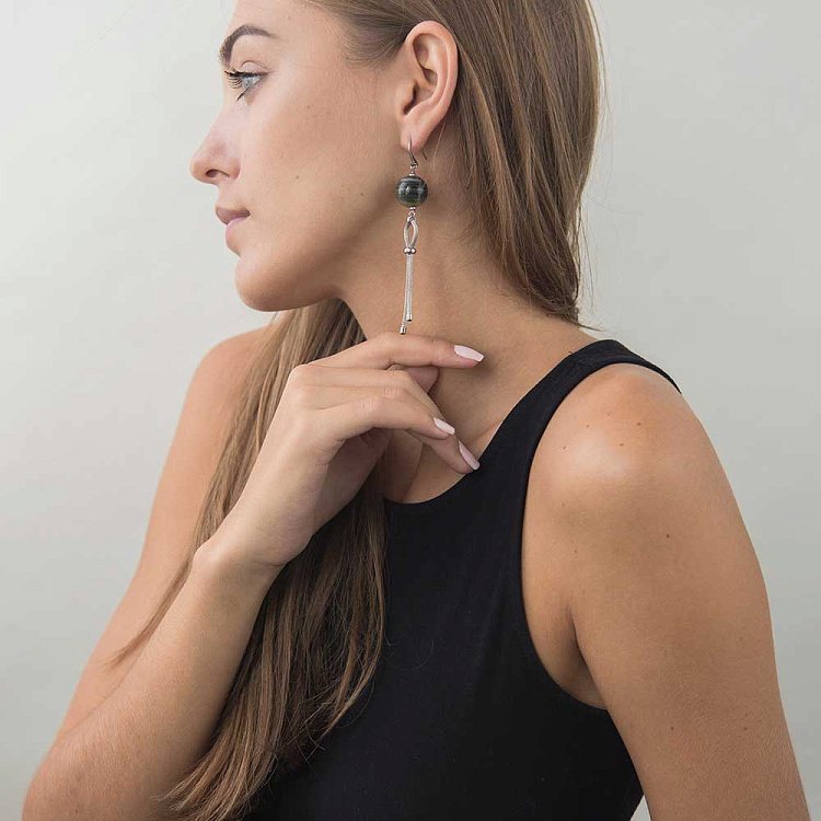 Серьги с агатом с169с21 Серьги с агатом с169с21 от ювелирного магазина Оникс