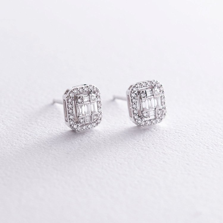 Золоті сережки - пусети з діамантами сб0340di від ювелірного магазину Онікс