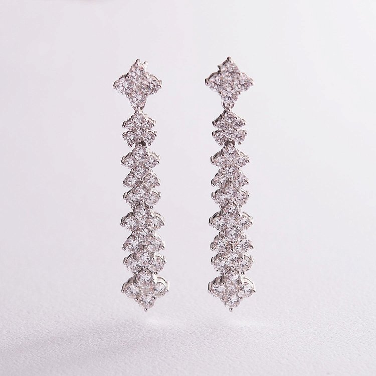 Золоті сережки з діамантами сб0197cha від ювелірного магазину Онікс - 1