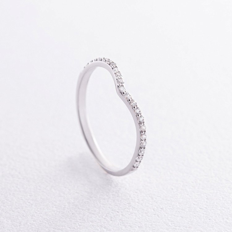 Кольцо "Особенное" с фианитами (белое золото) к07218 от ювелирного магазина Оникс - 9