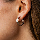 Золоті сережки- кільця "Love" з фіанітами с09361 от ювелирного магазина Оникс - 4