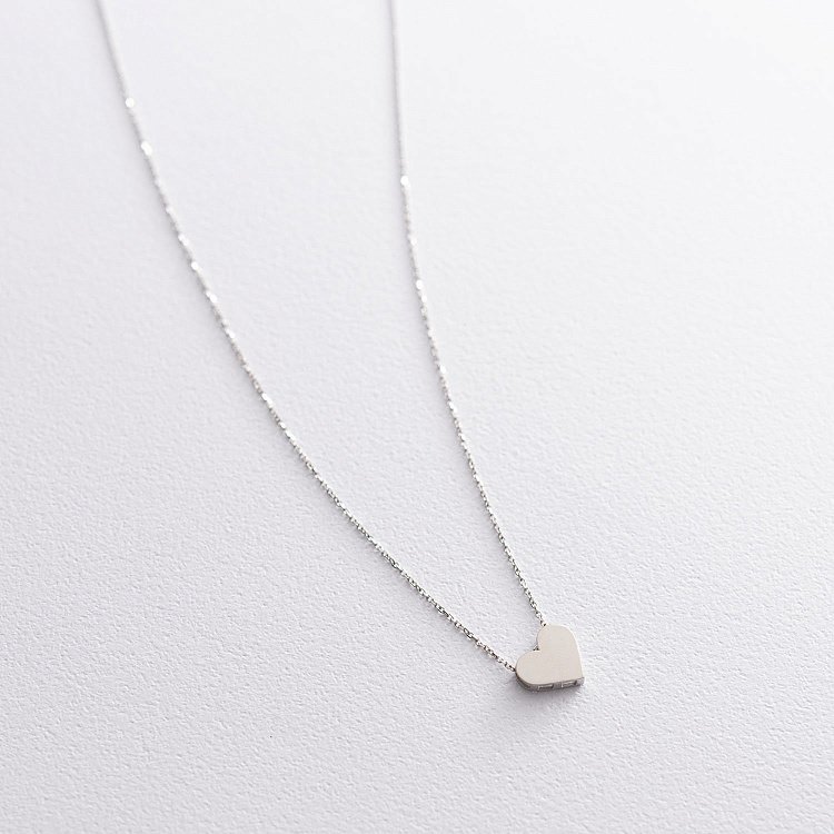 Кольє "Серце" в білому золоті кол01747 від ювелірного магазину Онікс