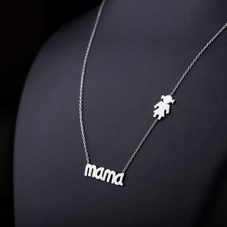 Серебряное колье Мама с девочкой 18564 от ювелирного магазина Оникс - 3