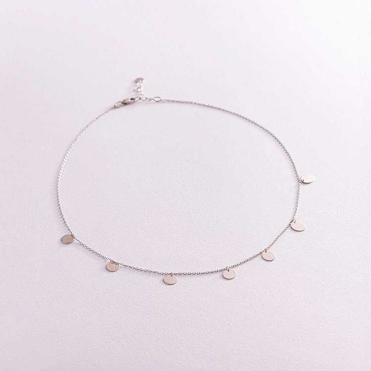 Серебряное колье "Монетки" 181149 от ювелирного магазина Оникс