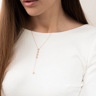 Золоте кольє "Зірочки" з фіанітами кол0149 №8