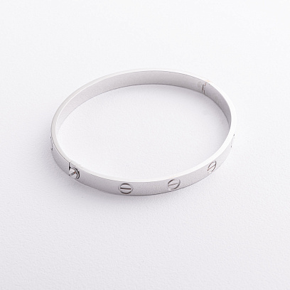 Жорсткий браслет "Love" (біле золото) б05808 №6