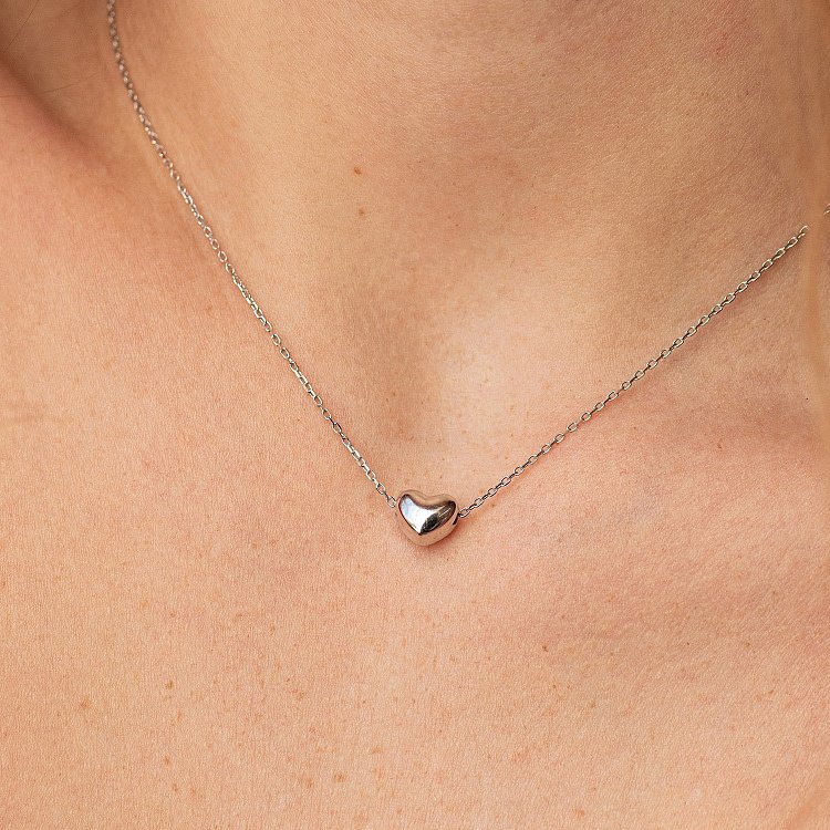 Золотое колье с сердечком кол01322 от ювелирного магазина Оникс - 5