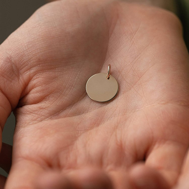 Кулон для гравировки в красном золоте (14 мм) п03101 от ювелирного магазина Оникс - 3