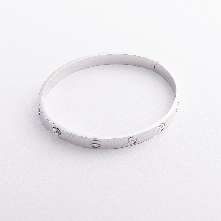 Жорсткий браслет "Love" (біле золото) б05808 від ювелірного магазину Онікс - 3