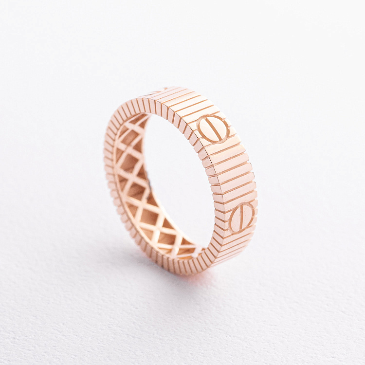 Кольцо "Love" в красном золоте к08451 от ювелирного магазина Оникс