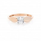 Золотое помолвочное кольцо с фианитом к05239 от ювелирного магазина Оникс - 2
