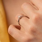 Помолвочное золотое кольцо с бриллиантом 101-10021 от ювелирного магазина Оникс - 3