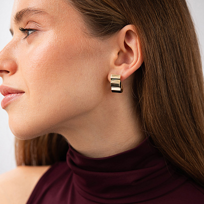 Сережки "Gabriela" у жовтому золоті с09543 №4