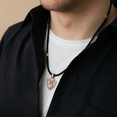 Золотий кулон "Св. вмч. Георгій Переможець. Св. блгв. кн. Олександр Невський. Архангел Михаїл" п03816 №6