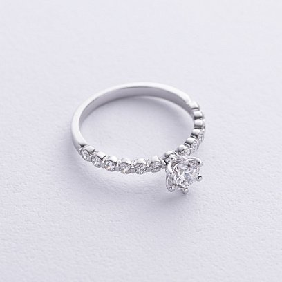 Помолвочное кольцо с бриллиантами (белое золото) 222091121 №3