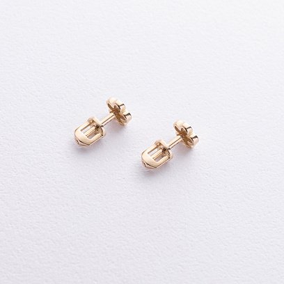 Золотые серьги - пусеты "Цветочки" с09240 №4