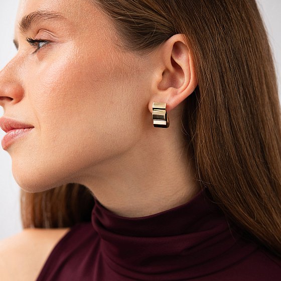Сережки "Gabriela" у жовтому золоті с09543 №4