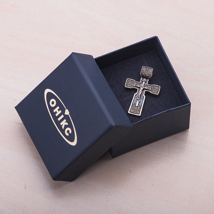 Золотий православний хрестик "Ісус Христос. Ніка" п02415 від ювелірного магазину Онікс - 2