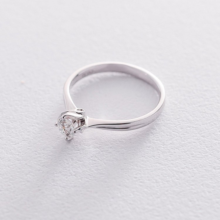 Золота каблучка з діамантом кб0305lg - 2 Золота каблучка з діамантом кб0305lg від ювелірного магазину Онікс - 2