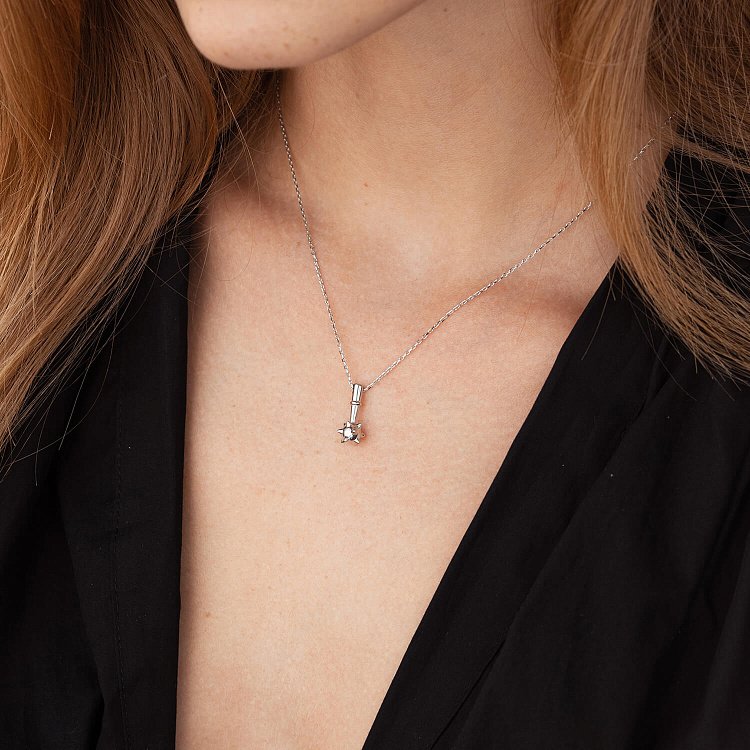 Колье "Булава" в белом золоте кол02251 от ювелирного магазина Оникс - 2