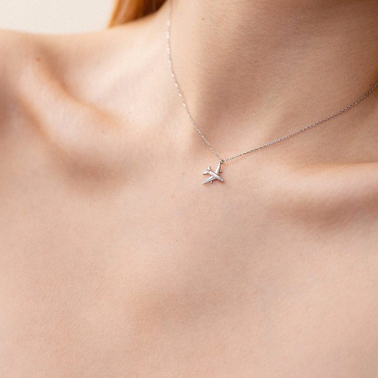 Колье "Самолетик" в белом золоте кол01609 от ювелирного магазина Оникс - 6