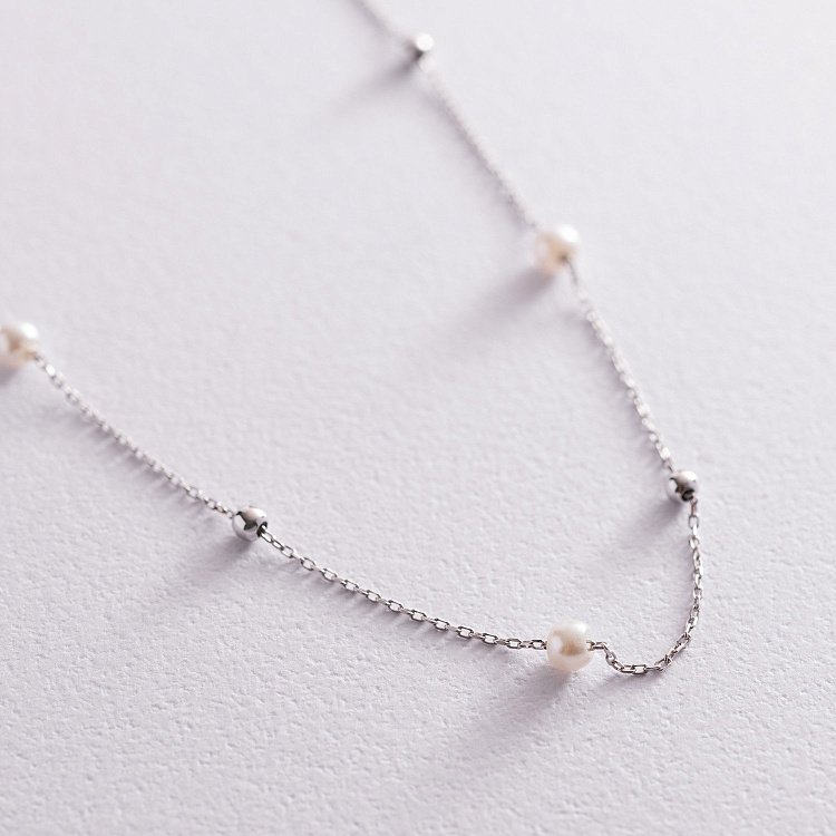 Золоте кольє "Кульки" з перлами кол02028 від ювелірного магазину Онікс - 2