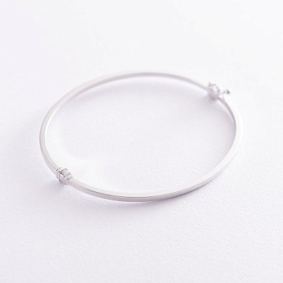 Жорсткий браслет з білого золота б01127