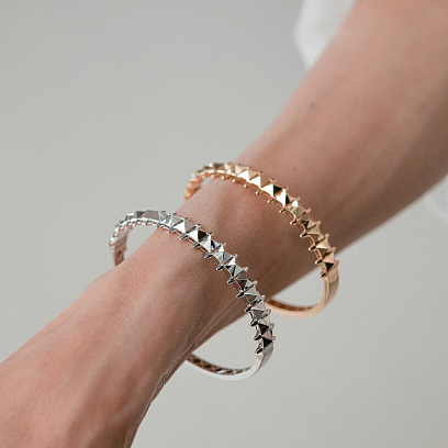 Жесткий браслет "Clara" в белом золоте б05606 №5