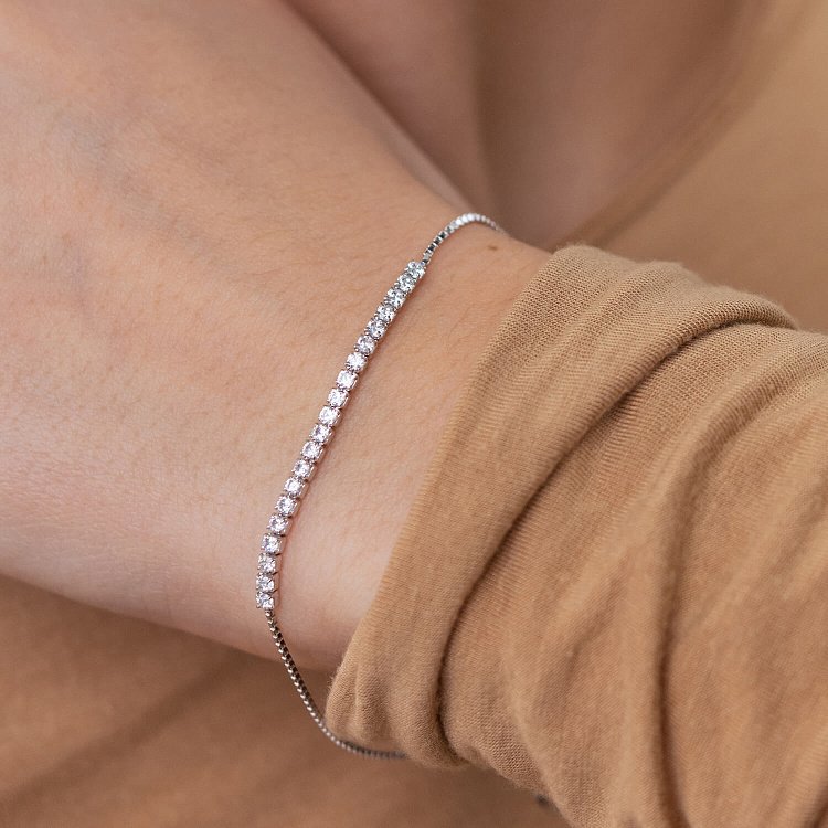 Серебряный браслет "Утонченный" с белыми фианитами 141606 от ювелирного магазина Оникс - 6