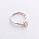 Золотое помолвочное кольцо c сердечком (фианит) к07989 от ювелирного магазина Оникс