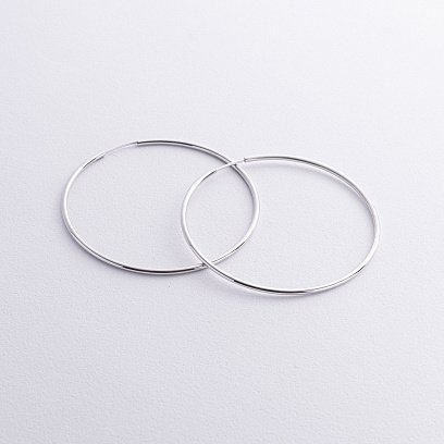 Серьги - кольца в белом золоте (5.3 см) с08532