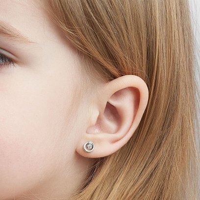 Золоті сережки - пусети з діамантами 31221121 №7