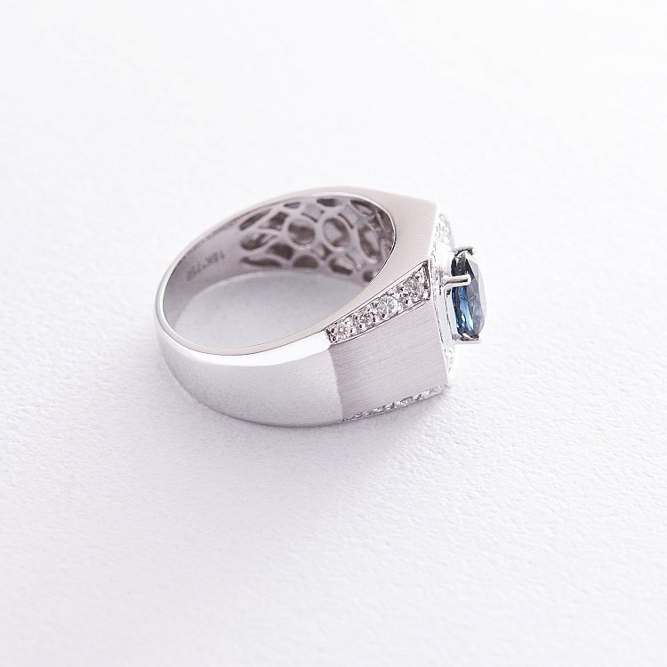 Золотая печатка (сапфир, бриллиант) кб0112da от ювелирного магазина Оникс - 2