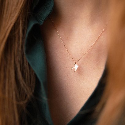 Колье "Ласточка" в красном золоте кол02158 №2