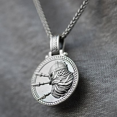 Серебряный кулон "Воин" с чернением 292 №5