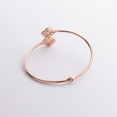 Жорсткий браслет "Конюшина" в червоному золоті б05590 №3