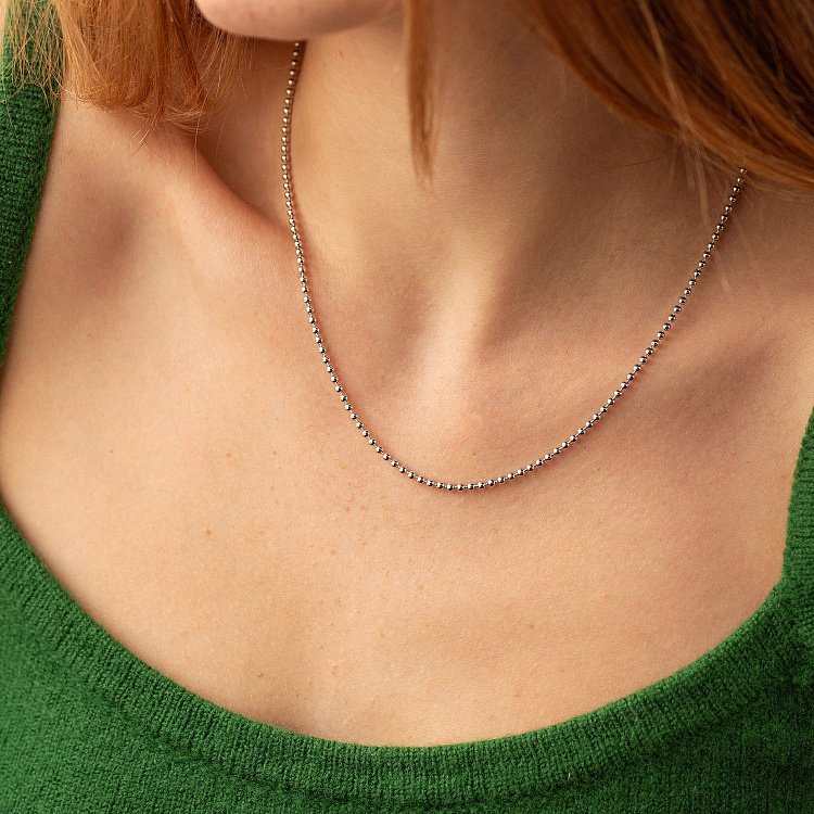 Кульковий ланцюжок у сріблі СРА22 від ювелірного магазину Онікс - 1